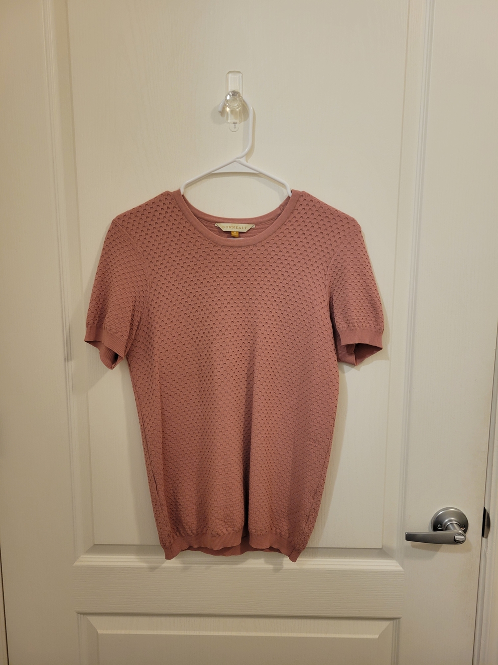 DownEast Mauve Pink Short Sleeve Knit Top